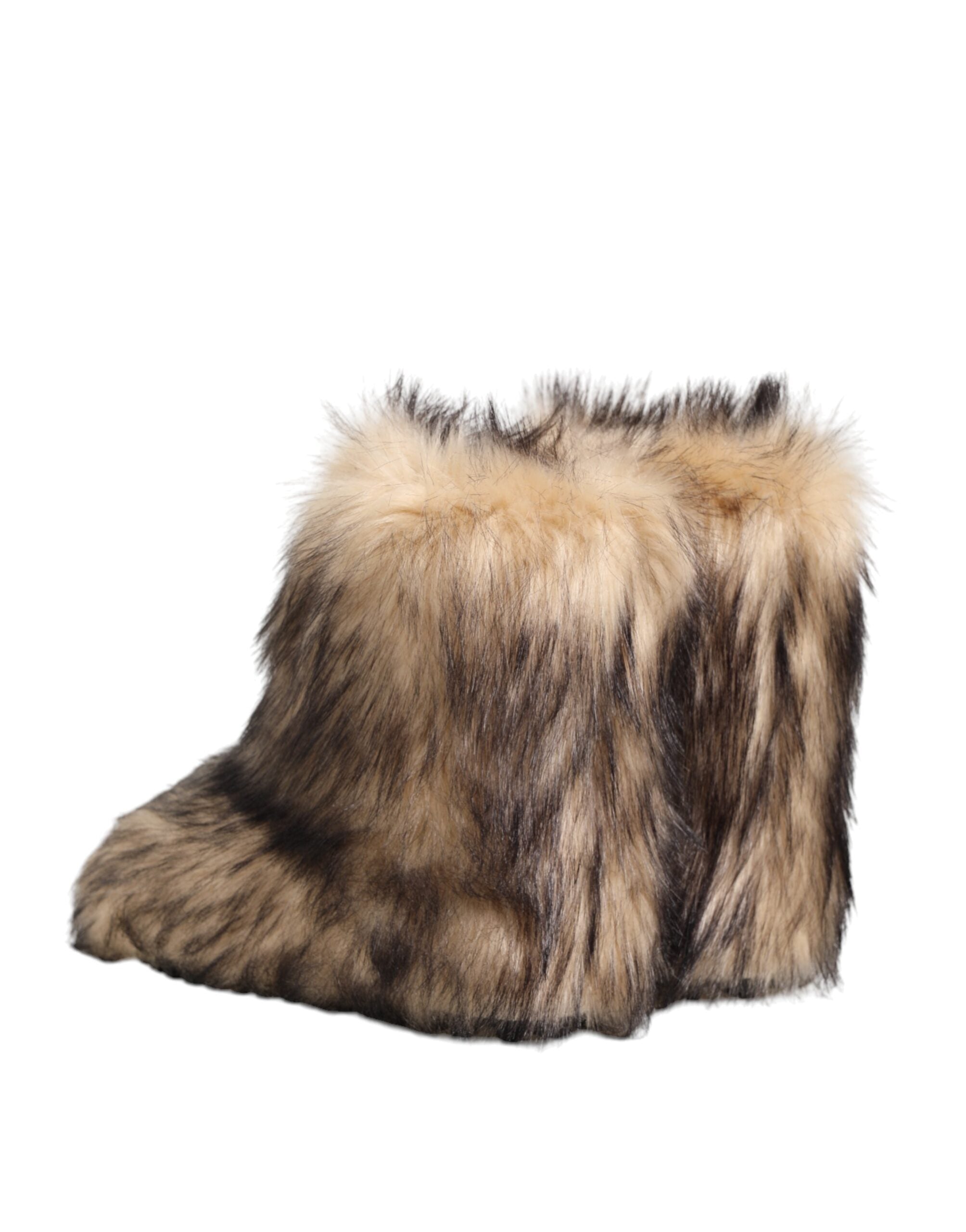 Dolce & Gabbana Braun Faux Skim Pelz Männer kurze Stiefel Schuhe