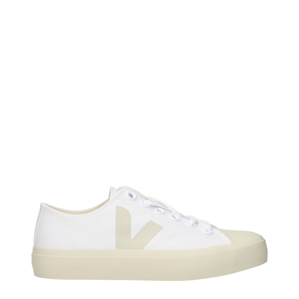 Veja Weiße Stoff-Sneaker mit niedrigem Schaft
