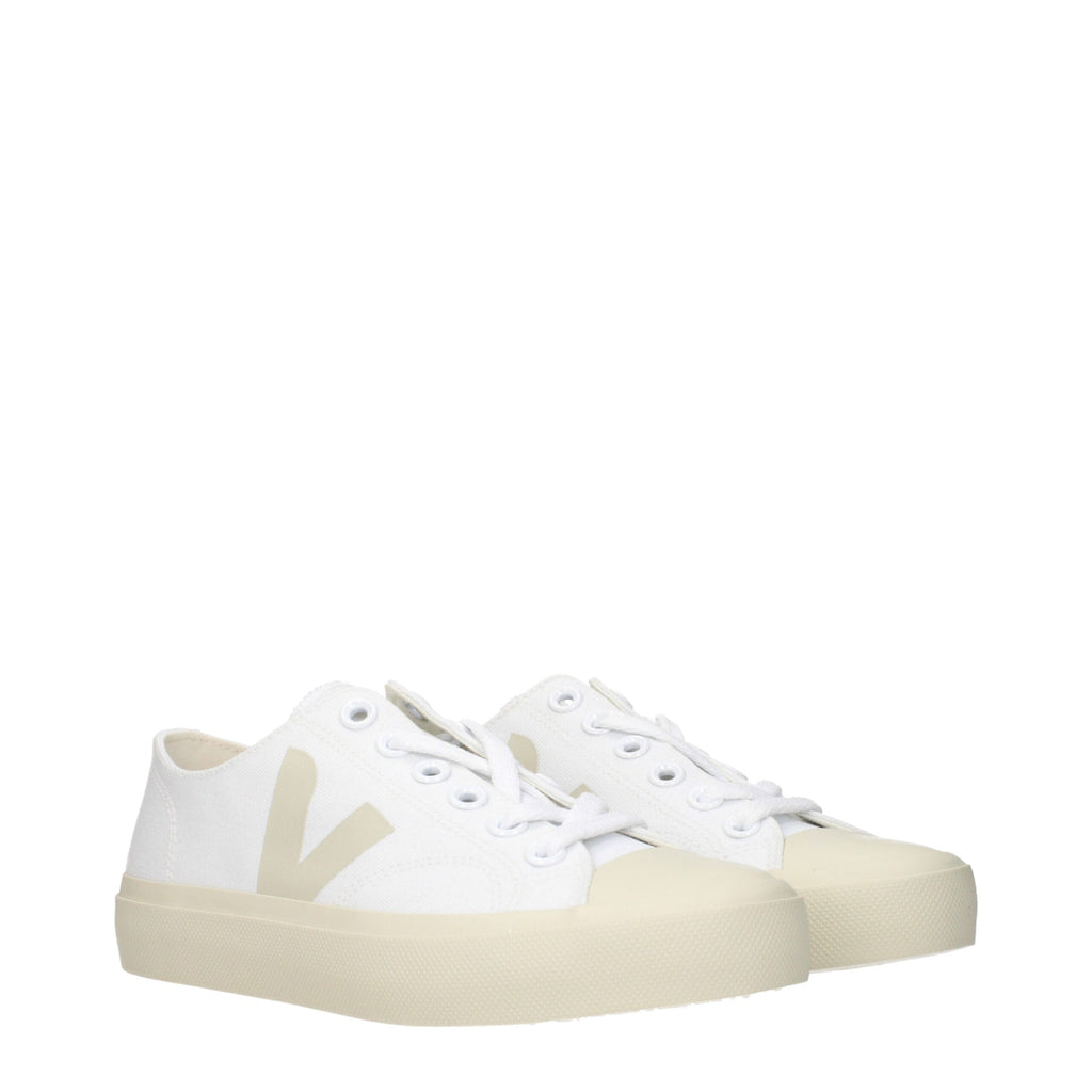 Veja Weiße Stoff-Sneaker mit niedrigem Schaft