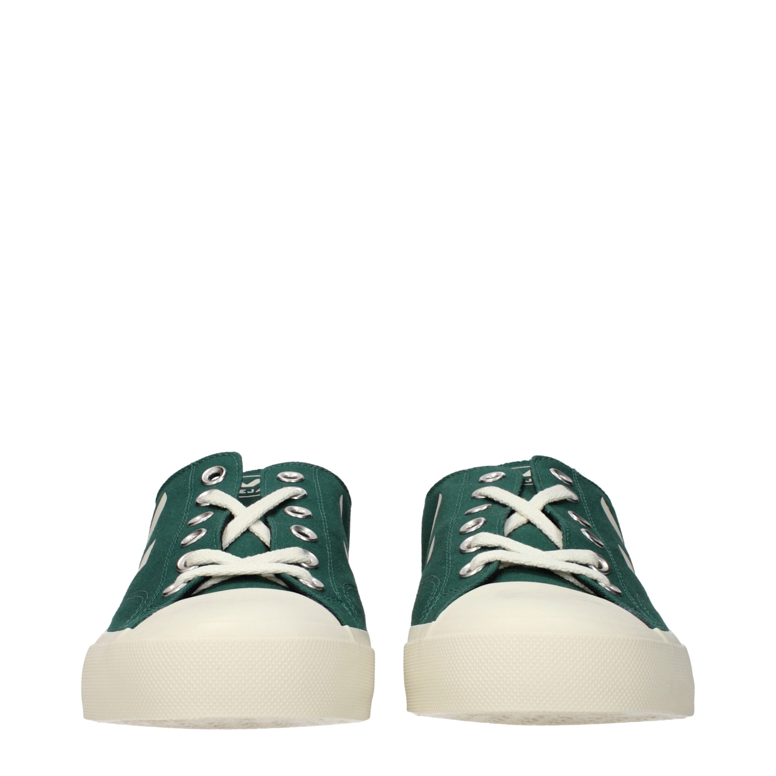 Veja Grüne Stoff-Sneaker mit niedrigem Schaft