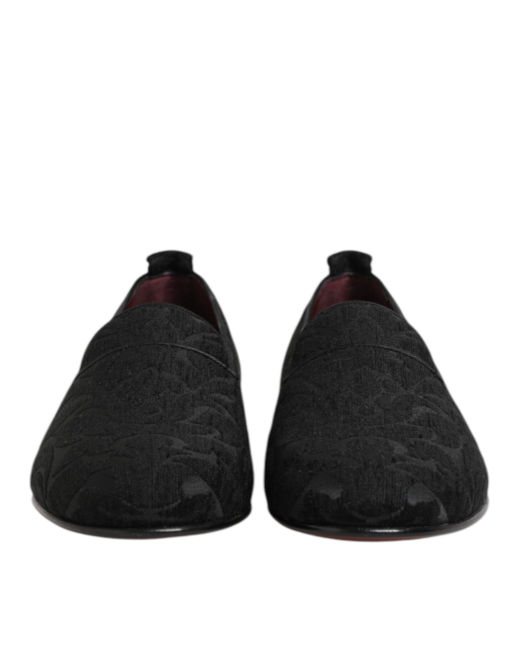 Dolce & Gabbana Black Brocade Loafers Slip On Men's Dress Shoes