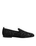 Dolce & Gabbana Black Brocade Loafers Slip On Men's Dress Shoes