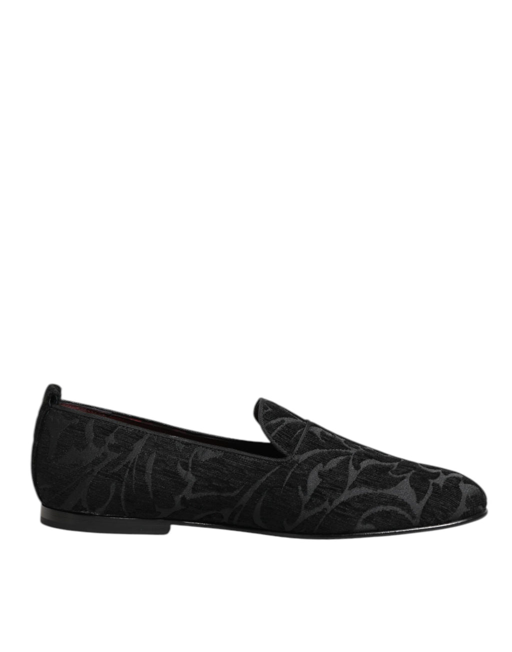 Dolce & Gabbana Black Brocade Loafers Slip On Men's Dress Shoes