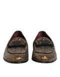 Dolce & Gabbana Gold Pailletten Slip On Loafers Männer Kleid Schuhe