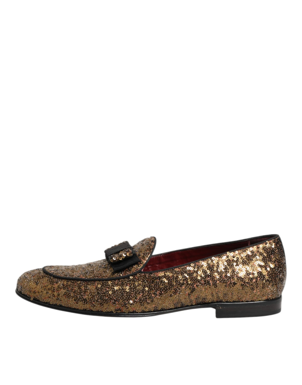 Dolce & Gabbana Gold Sequin Slip On Loafers Men's Dress Shoes
