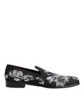 Dolce & Gabbana Black Silver Sequin Loafers Men's Dress Shoes