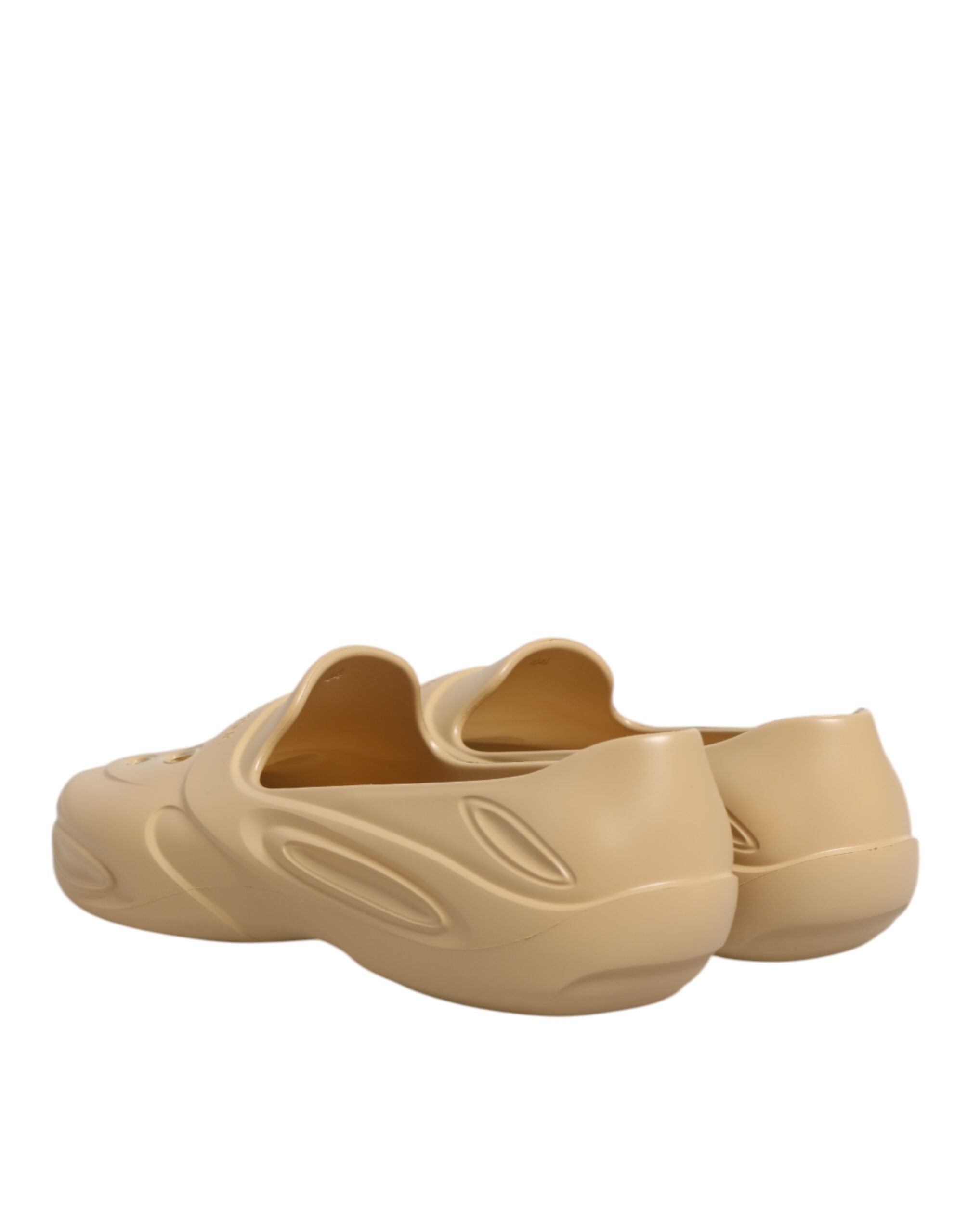 Dolce & Gabbana Beige Gummi Rutschen Low Top Turnschuhe Schuhe
