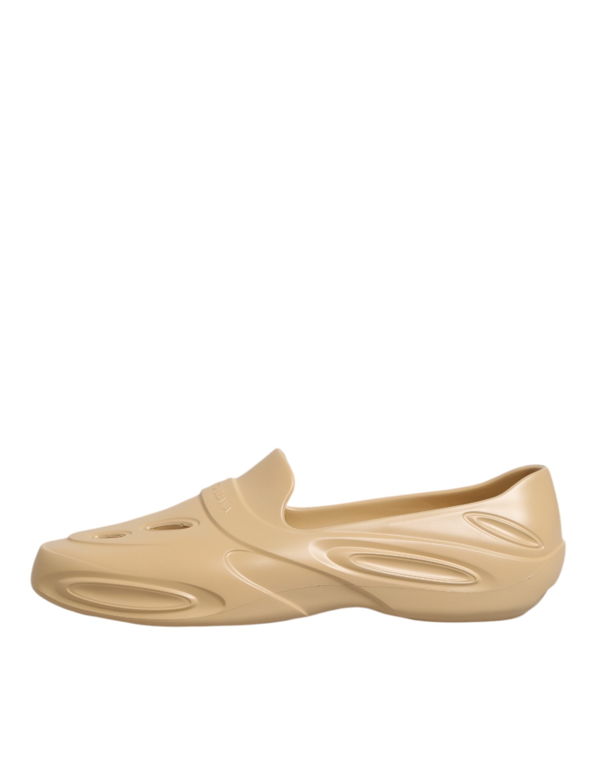 Dolce & Gabbana Beige Gummi Rutschen Low Top Turnschuhe Schuhe