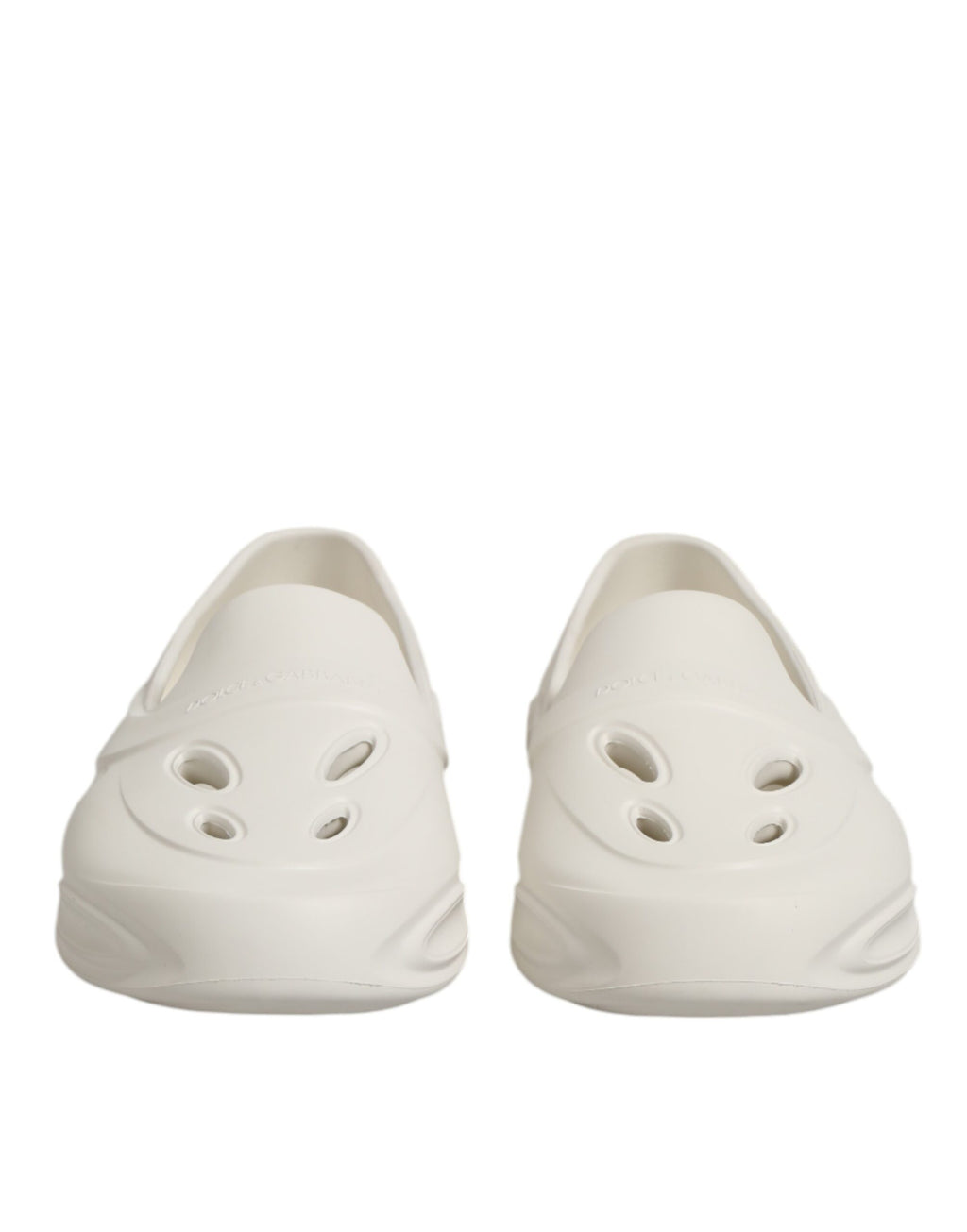 Dolce & Gabbana Weiße Gummirutschen Low Top Sneakers Schuhe