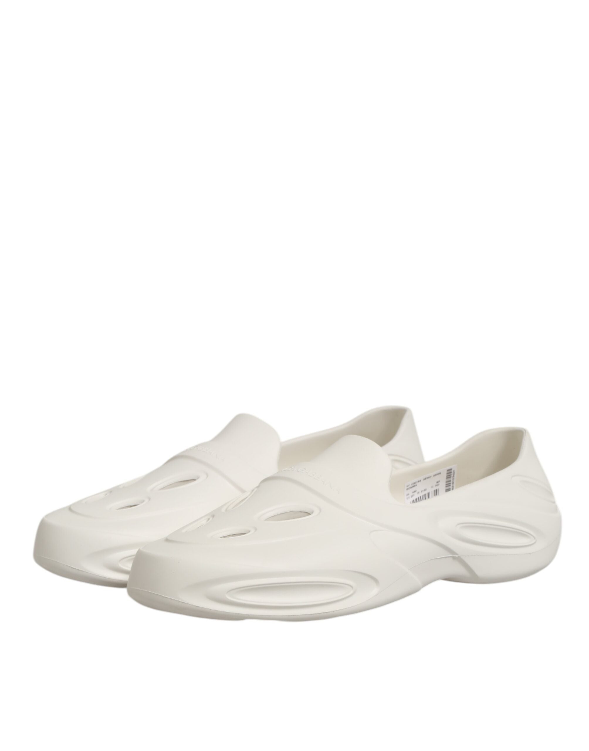 Dolce & Gabbana Weiße Gummirutschen Low Top Sneakers Schuhe