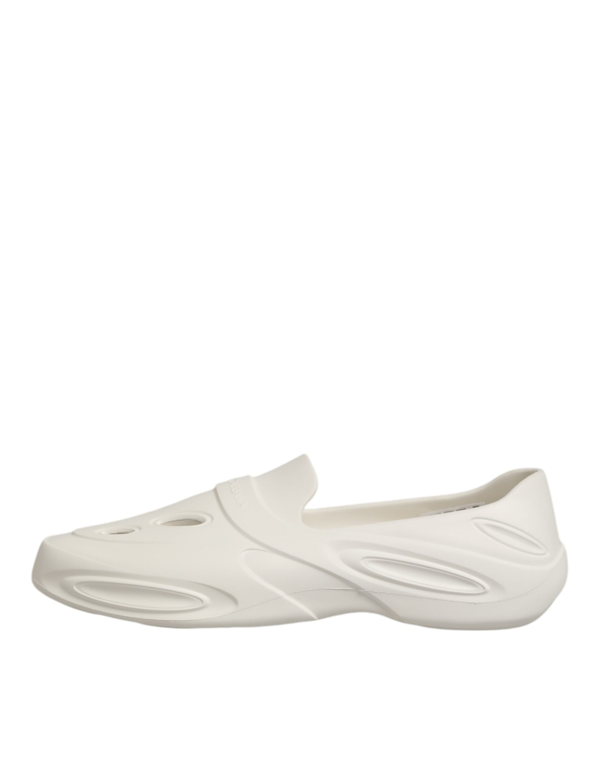 Dolce & Gabbana Weiße Gummirutschen Low Top Sneakers Schuhe
