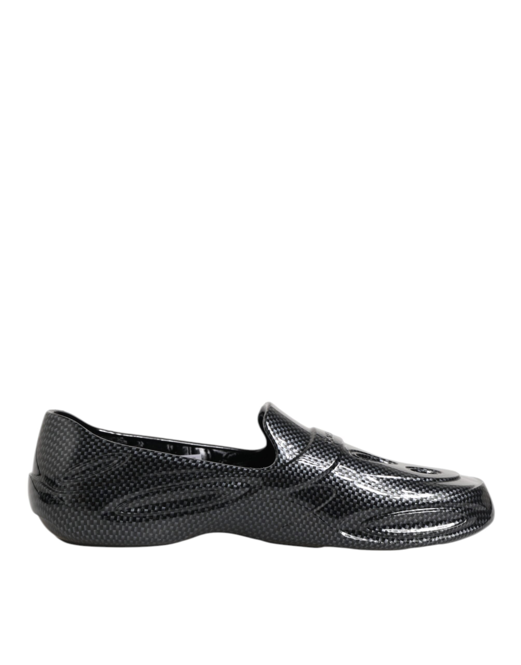 Dolce & Gabbana Black Rubber Slides Low Top Sneakers Shoes
