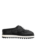 Dolce & Gabbana Schwarz Nylon Low Top Slip On Sneaker Schuhe
