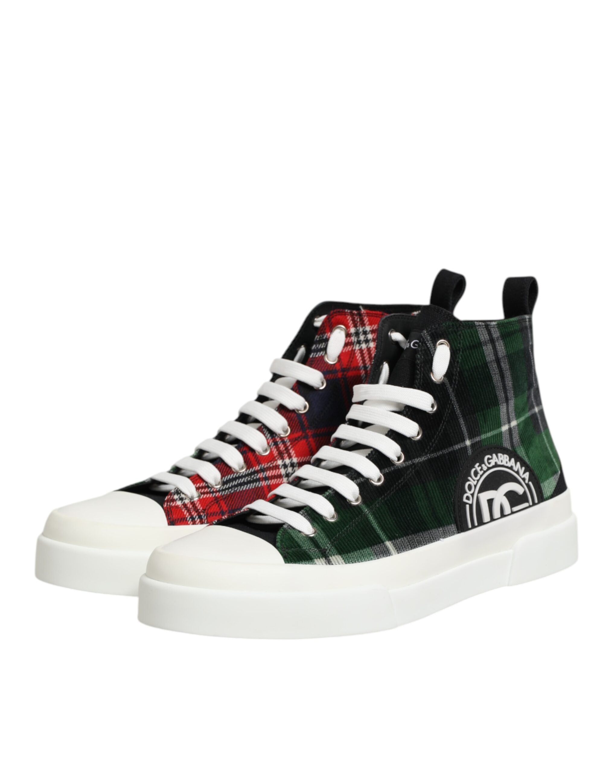 Dolce & Gabbana Multicolor DG Logo Men's High Top Sneakers Shoes