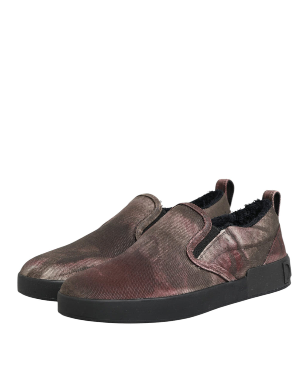 Dolce & Gabbana Multicolor Baumwolle Low Top Slip On Männer Turnschuhe Schuhe