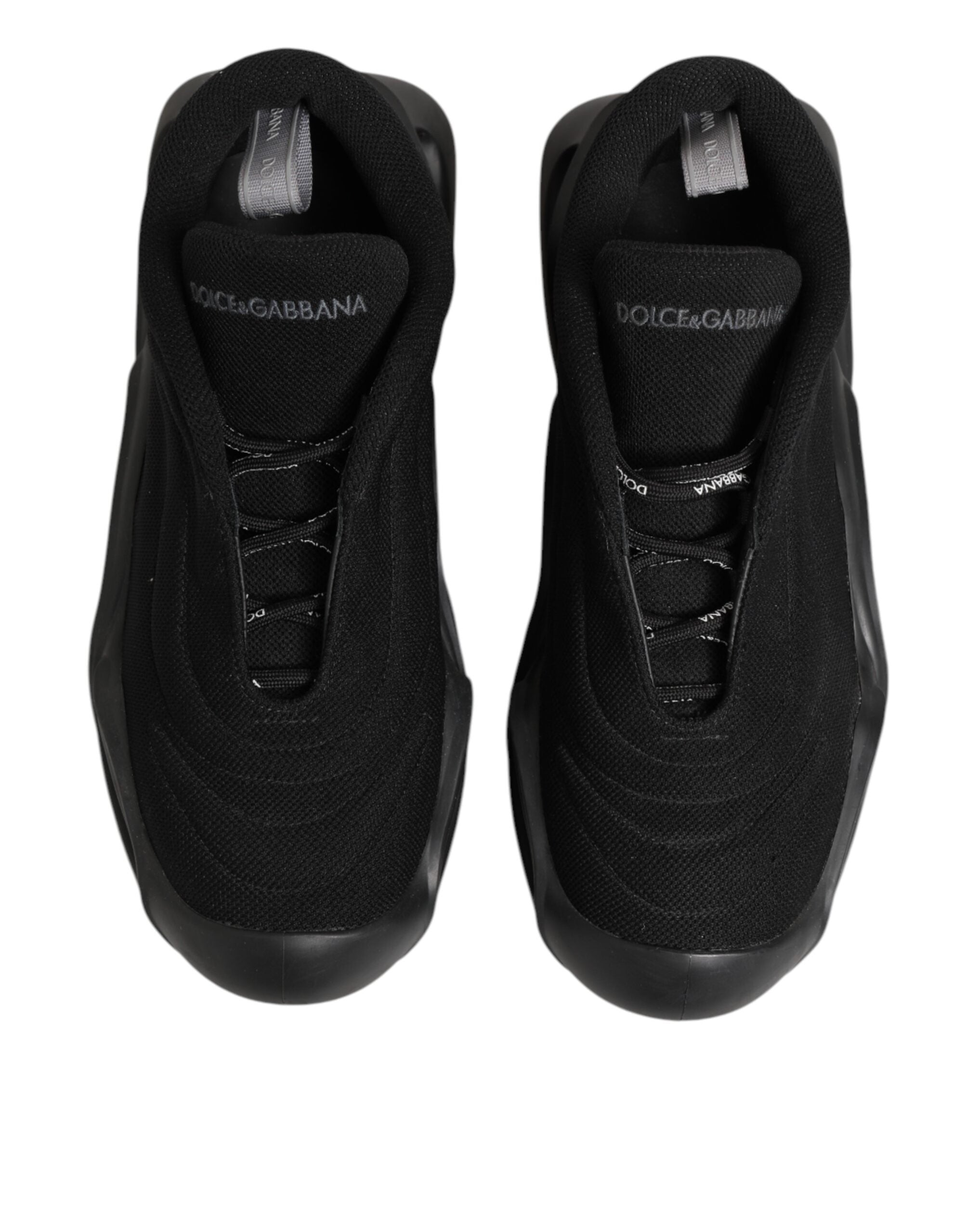 Dolce & Gabbana Black Lace Up Wave Low Top Men's Sneaker Shoes