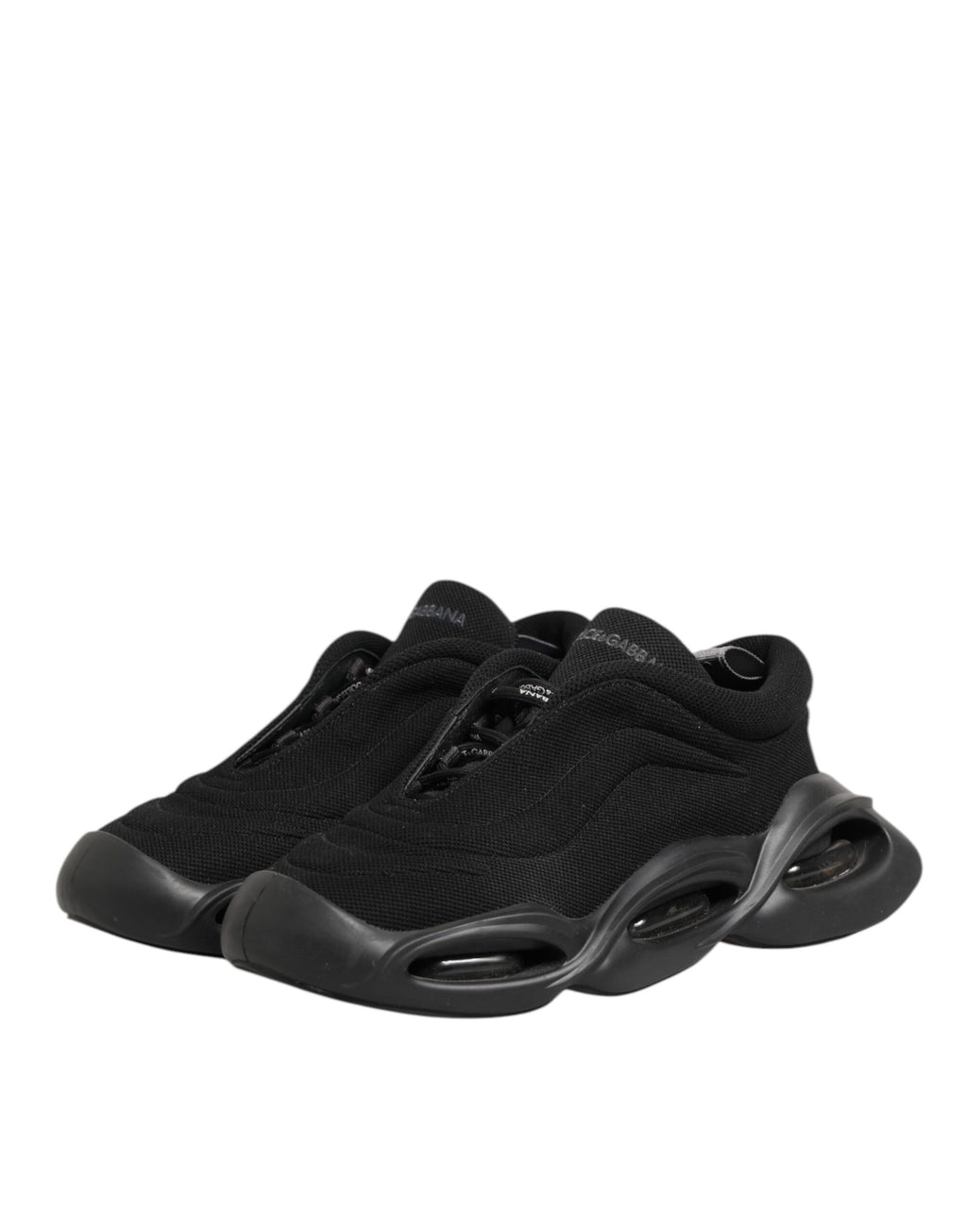 Dolce & Gabbana Black Lace Up Wave Low Top Men's Sneaker Shoes