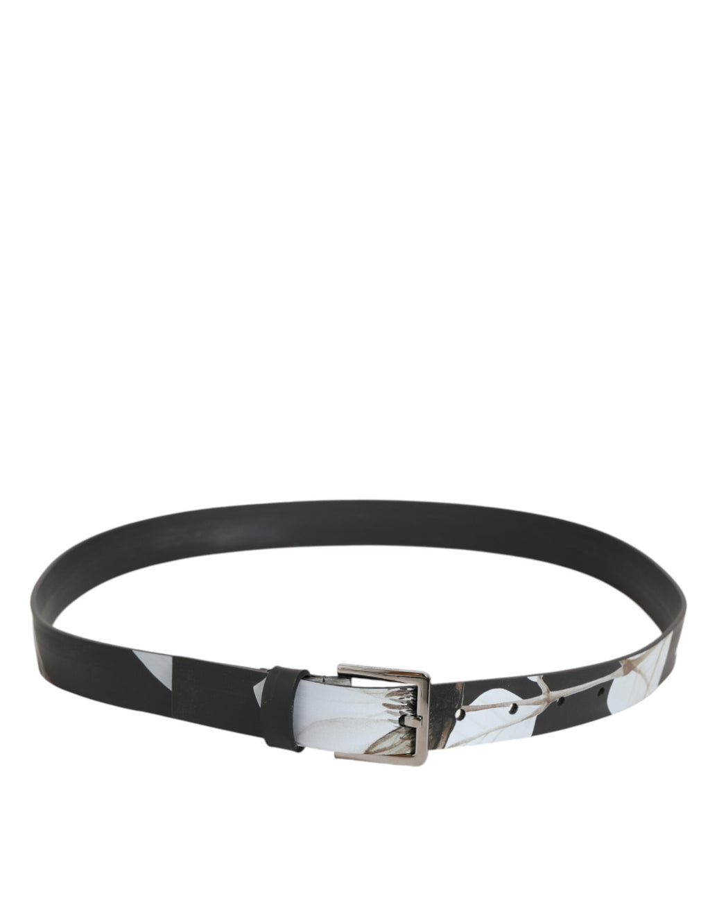 Dolce & Gabbana Multicolor PVC Floral Silber Schnalle Männer Gürtel