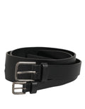 Dolce & Gabbana Black Double-Strap Leather Buckle Men's Belt