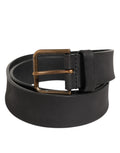 Dolce & Gabbana Black Leather Metal Buckle Classic Men's Belt