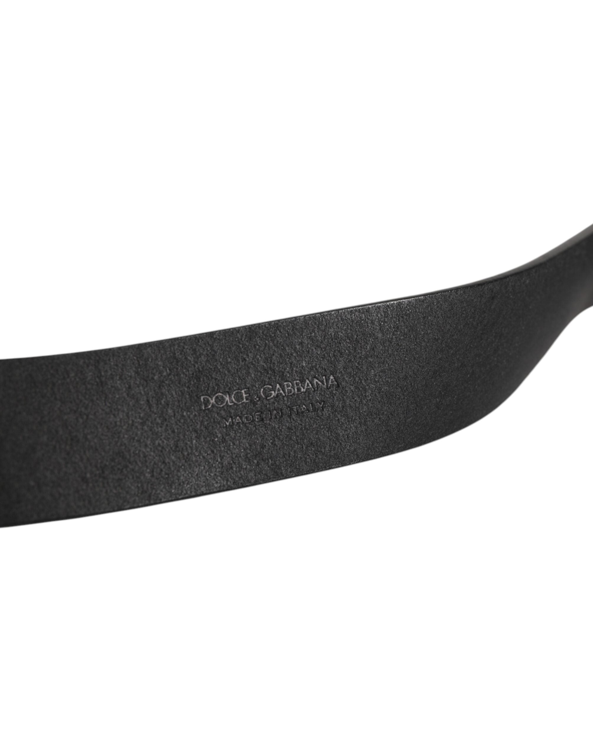 Dolce & Gabbana Black Leather Metal Buckle Classic Men's Belt
