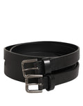 Dolce & Gabbana Black Double-Strap Leather Belt with Silver Buckle