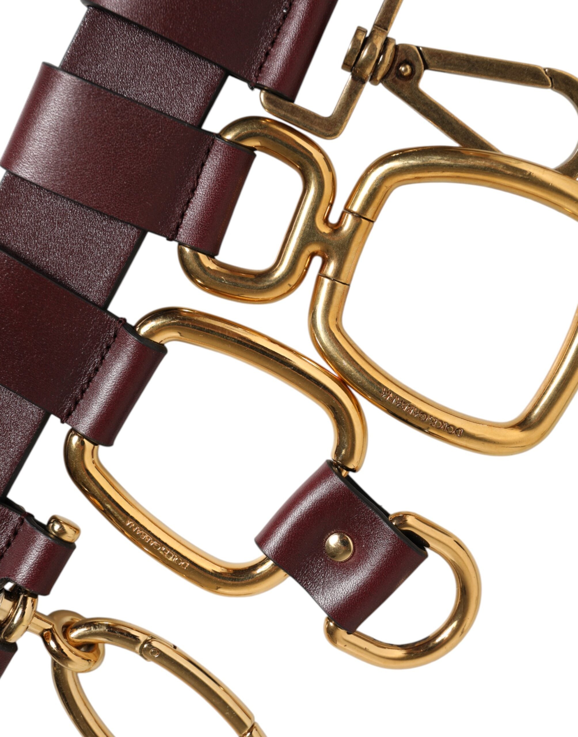 Dolce & Gabbana Brown Keychain Clip Fastenings Buckle Belt