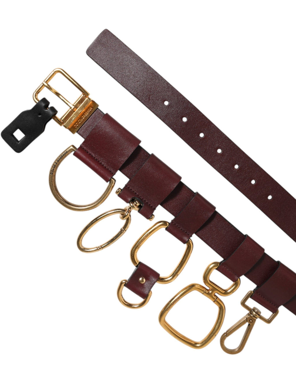 Dolce & Gabbana Brown Keychain Clip Fastenings Buckle Belt