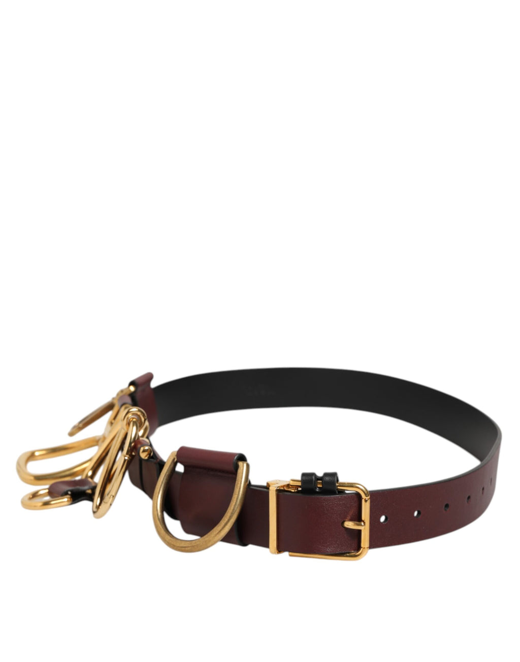 Dolce & Gabbana Brown Keychain Clip Fastenings Buckle Belt