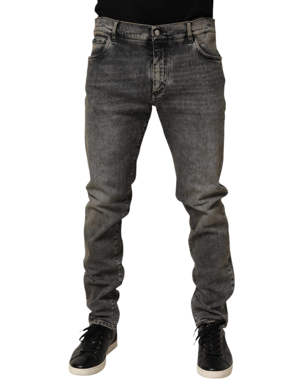 Dolce & Gabbana Gray Cotton Stretch Slim Fit Men's Denim Jeans