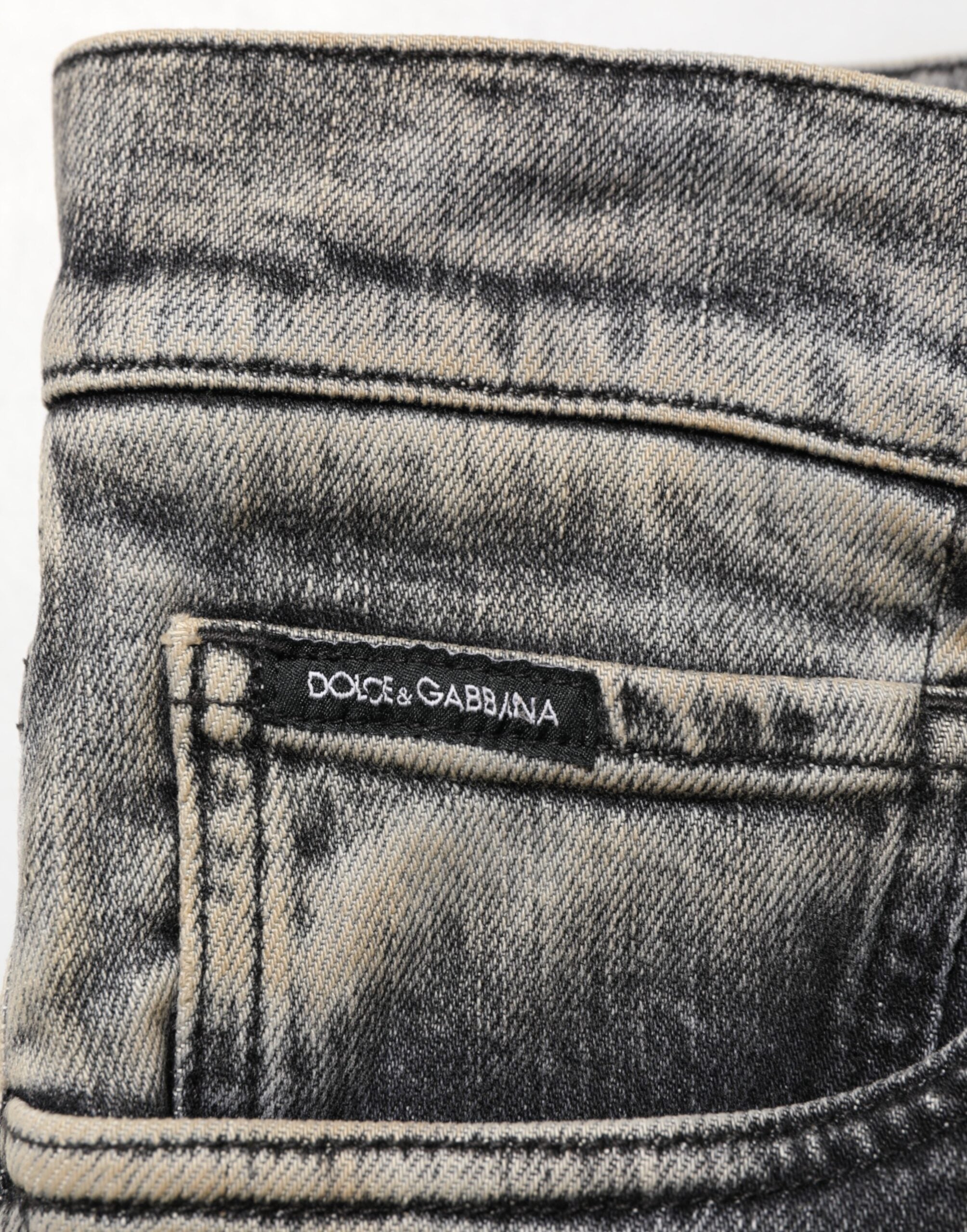 Dolce & Gabbana Gray Cotton Stretch Slim Fit Men's Denim Jeans