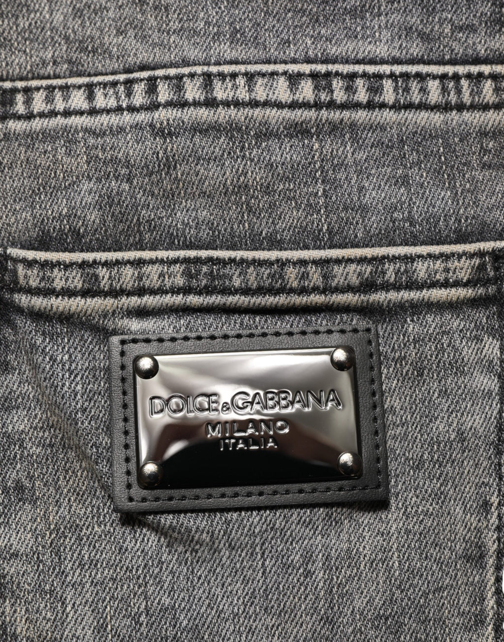 Dolce & Gabbana Gray Cotton Stretch Slim Fit Men's Denim Jeans