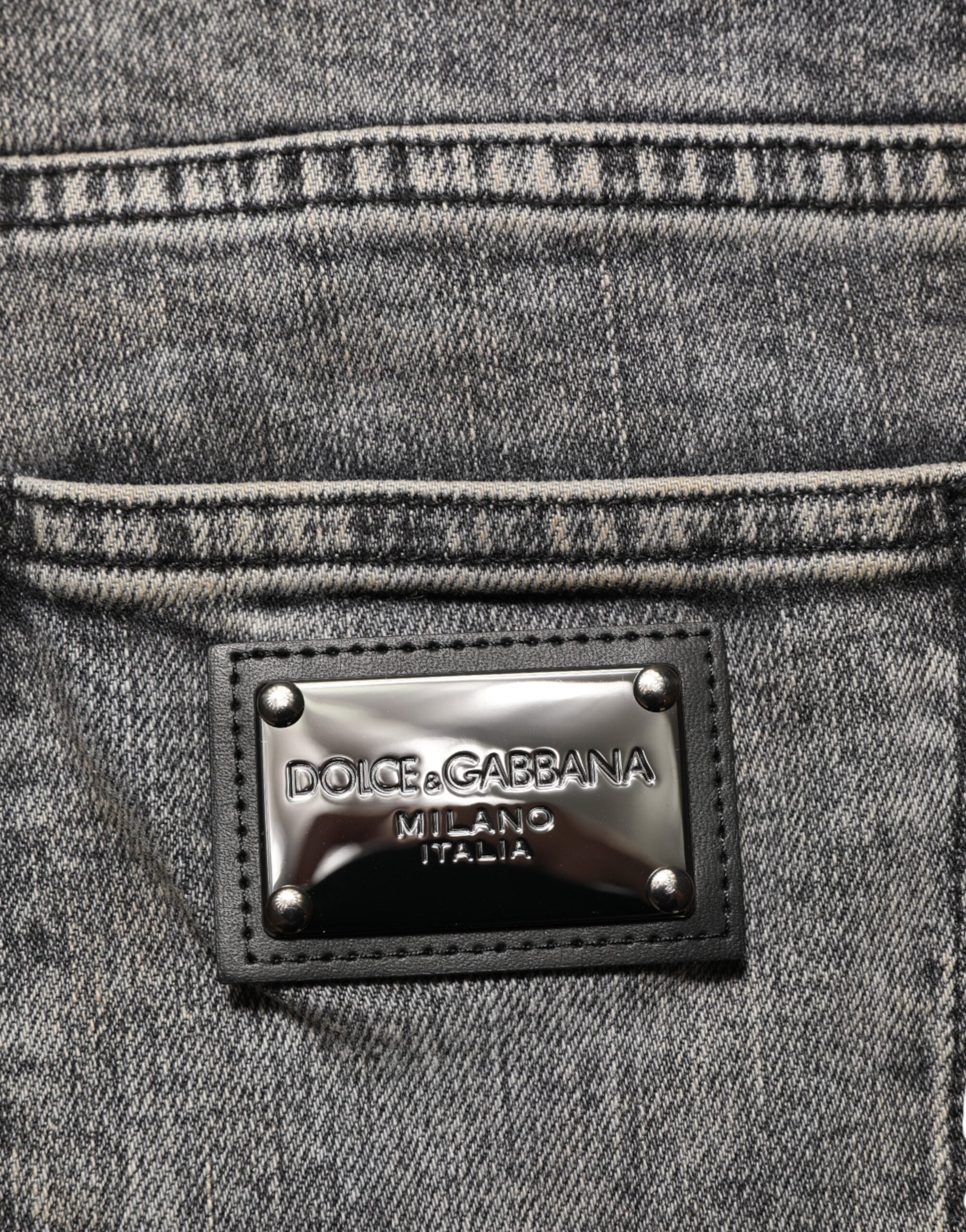 Dolce & Gabbana Gray Cotton Stretch Slim Fit Men's Denim Jeans