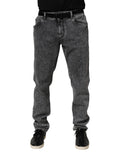 Dolce & Gabbana Graue Slim Fit Denim-Hosenjeans aus Baumwolle