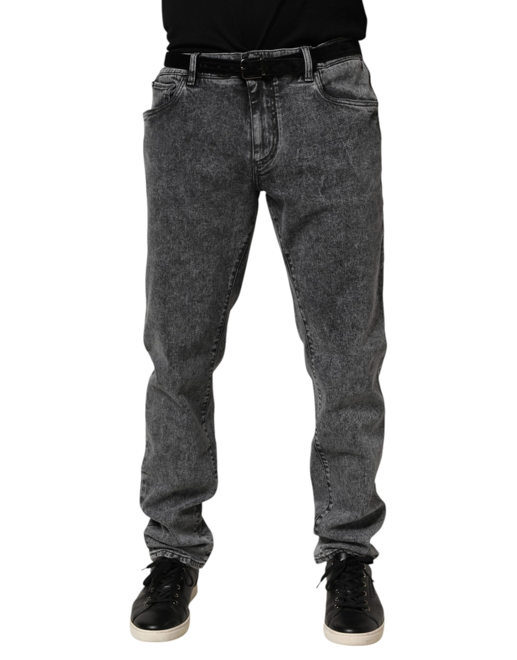 Dolce & Gabbana Graue Slim Fit Denim-Hosenjeans aus Baumwolle