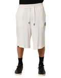 Dolce & Gabbana Weiße Baumwolle Logo Plaque Männer Bermuda Shorts