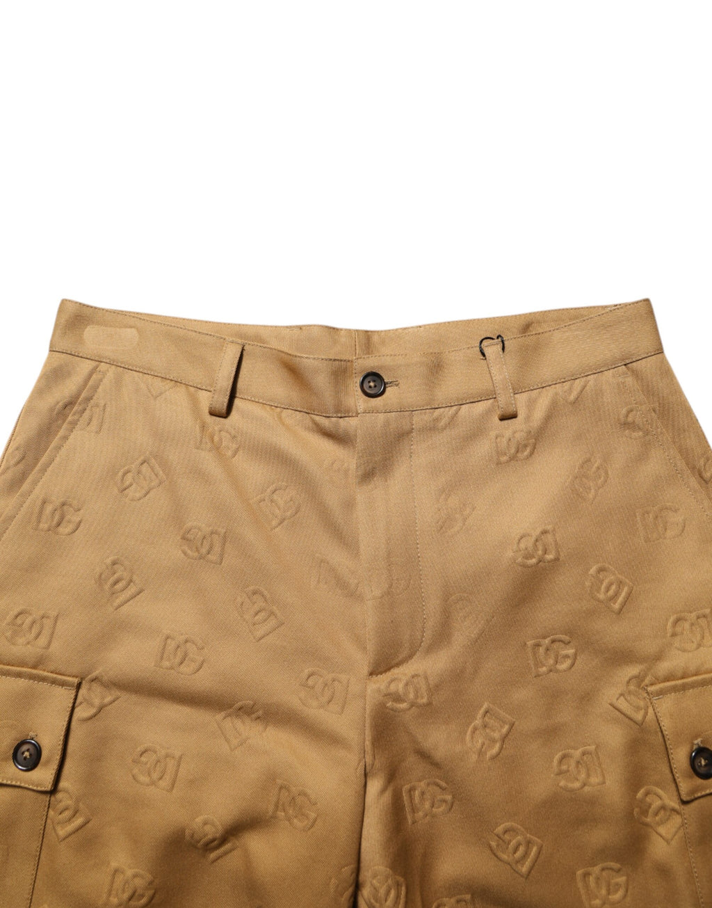 Dolce & Gabbana Brown Stretch Cotton Cargo Bermuda Shorts with Logo