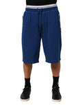 Dolce & Gabbana Blue Cotton Blend Sweatpants Shorts