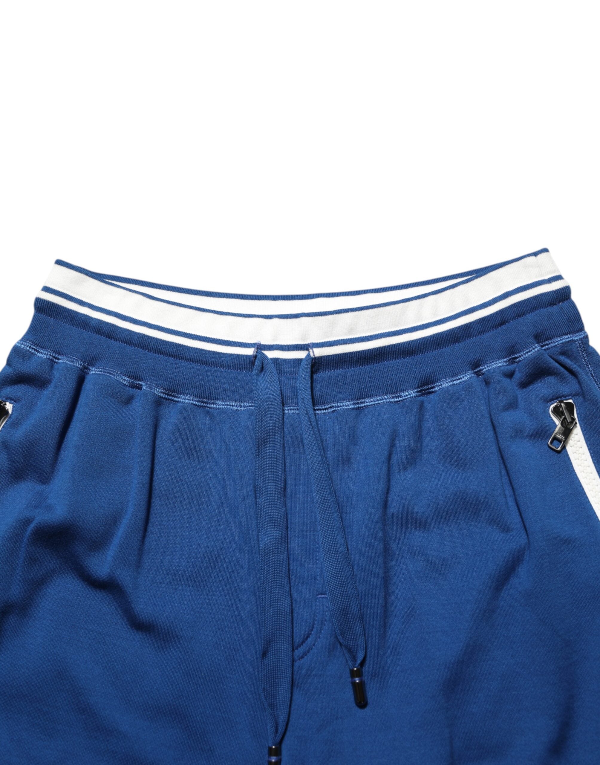Dolce & Gabbana Blue Cotton Blend Sweatpants Shorts