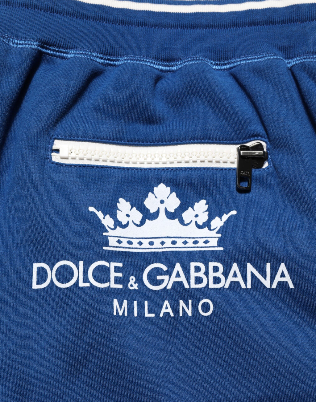 Dolce & Gabbana Blue Cotton Blend Sweatpants Shorts