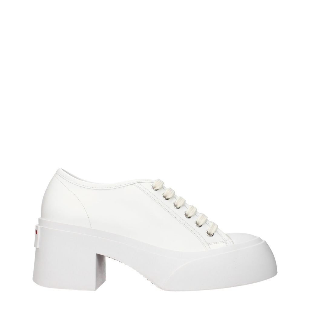 Marni Weiße Leder Plateau-Sneaker