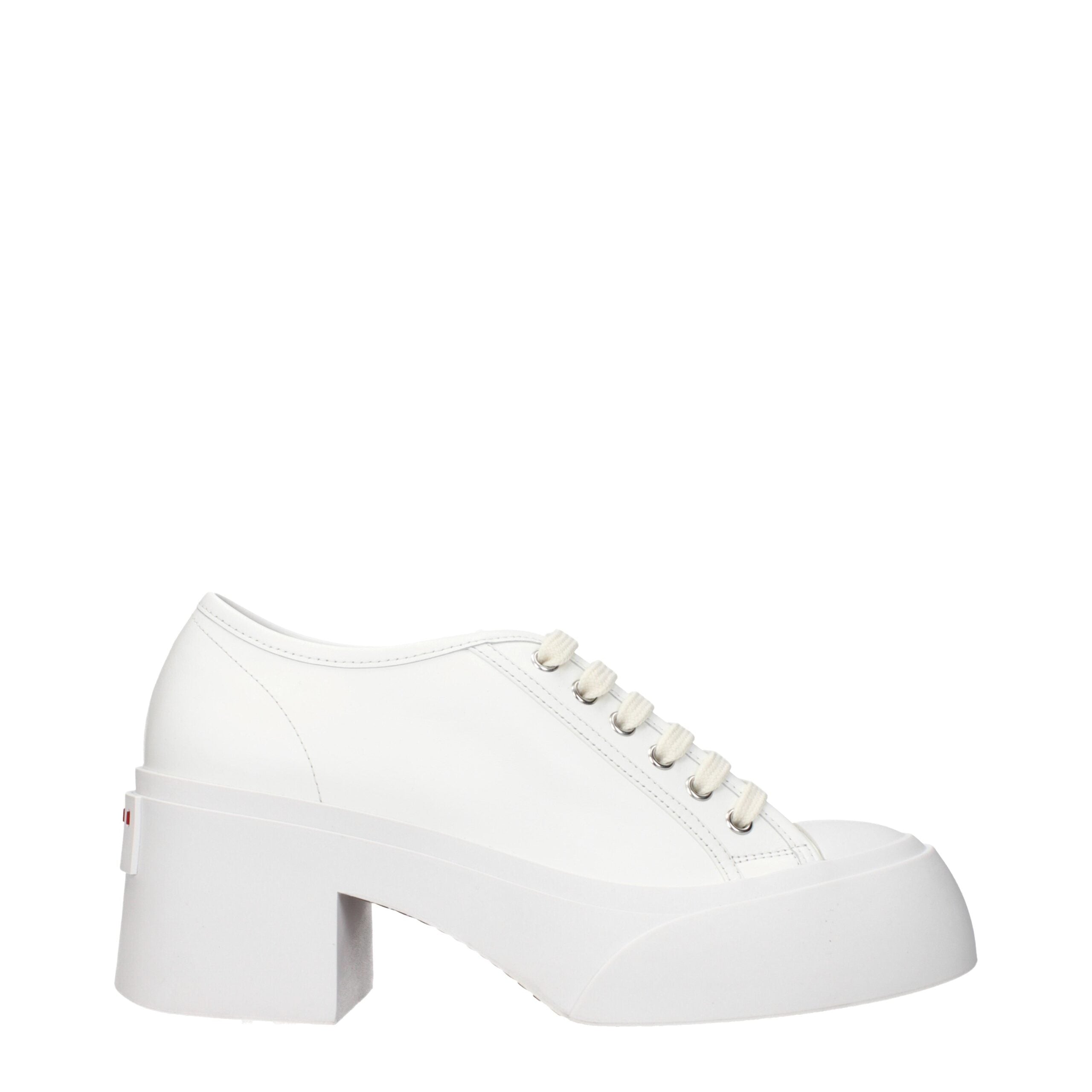 Marni Weiße Leder Plateau-Sneaker