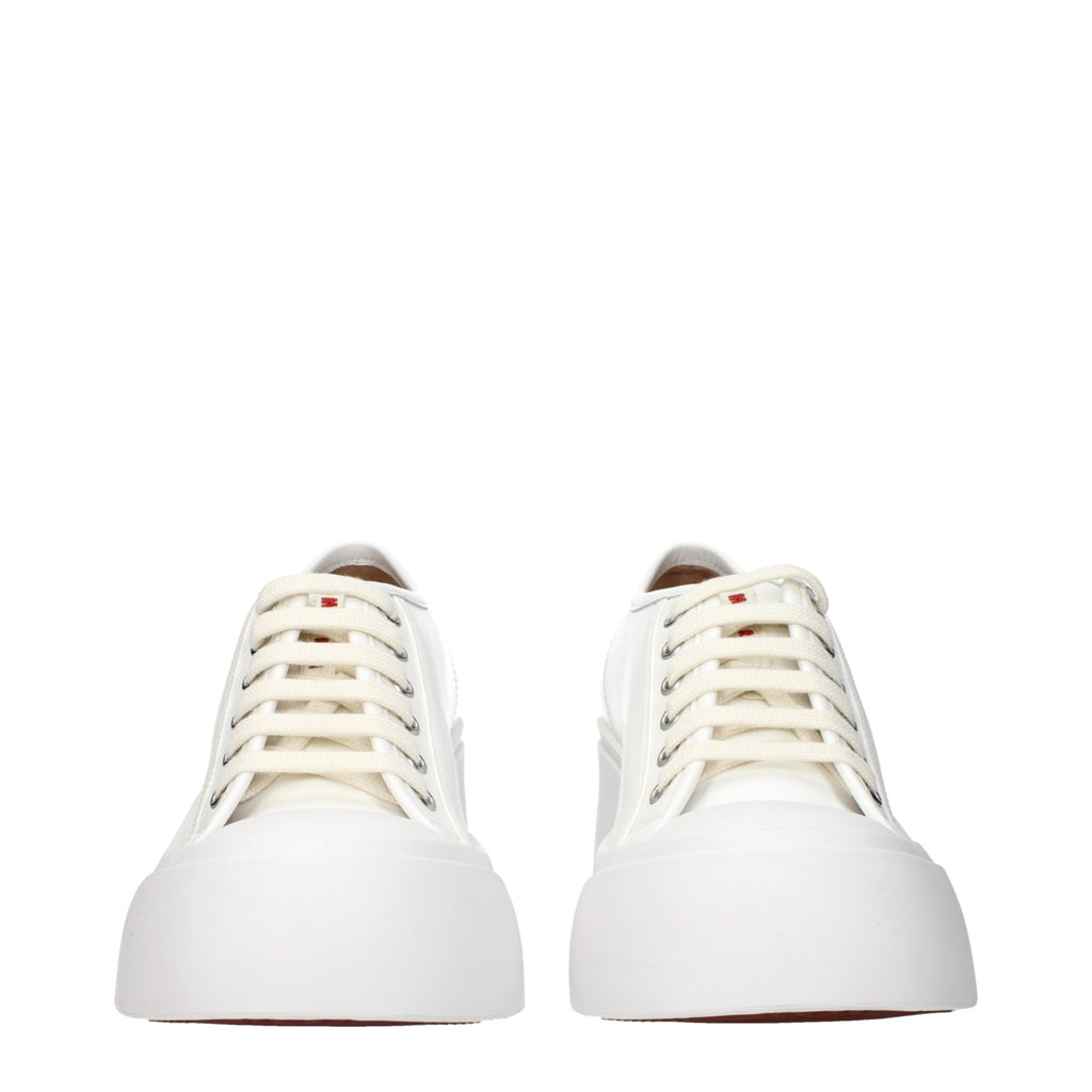 Marni Weiße Leder Plateau-Sneaker