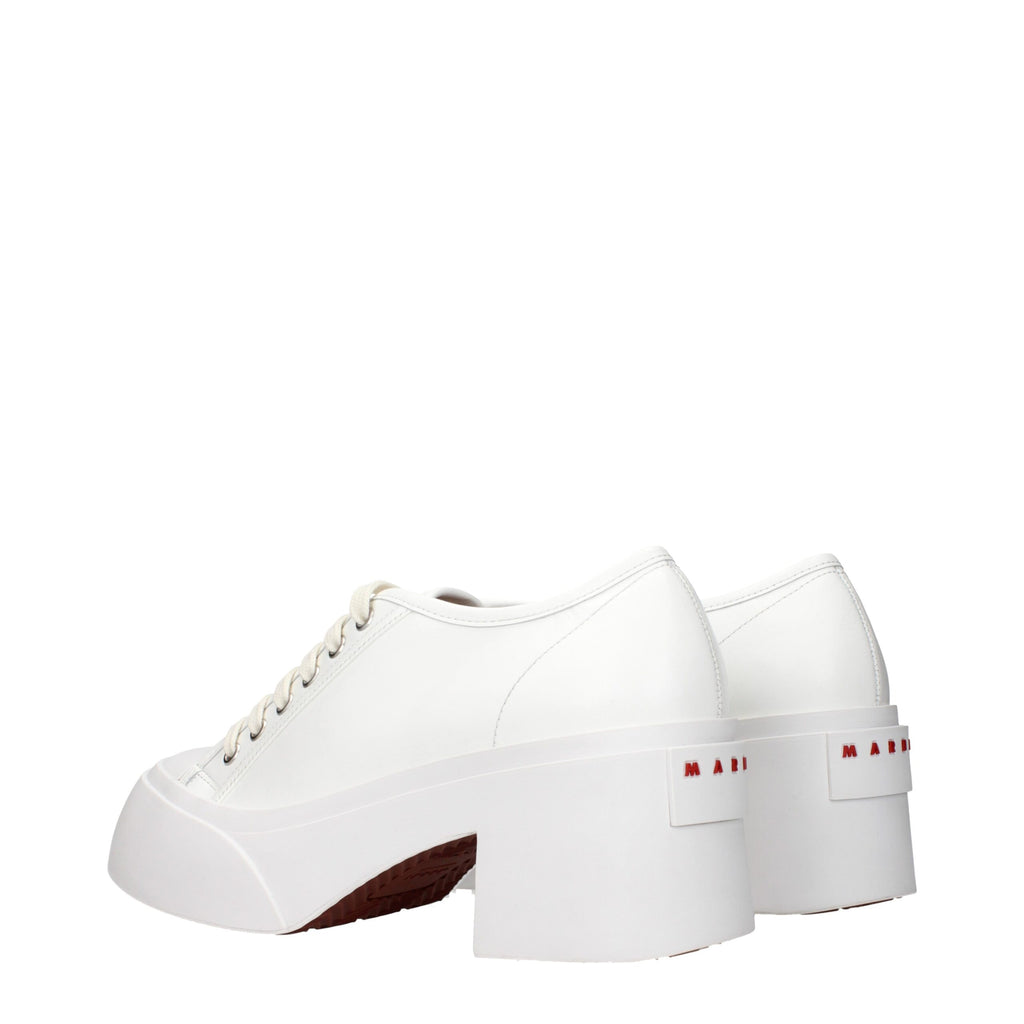 Marni Weiße Leder Plateau-Sneaker
