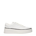 Jil Sander Weiße Leder Plateau-Sneaker