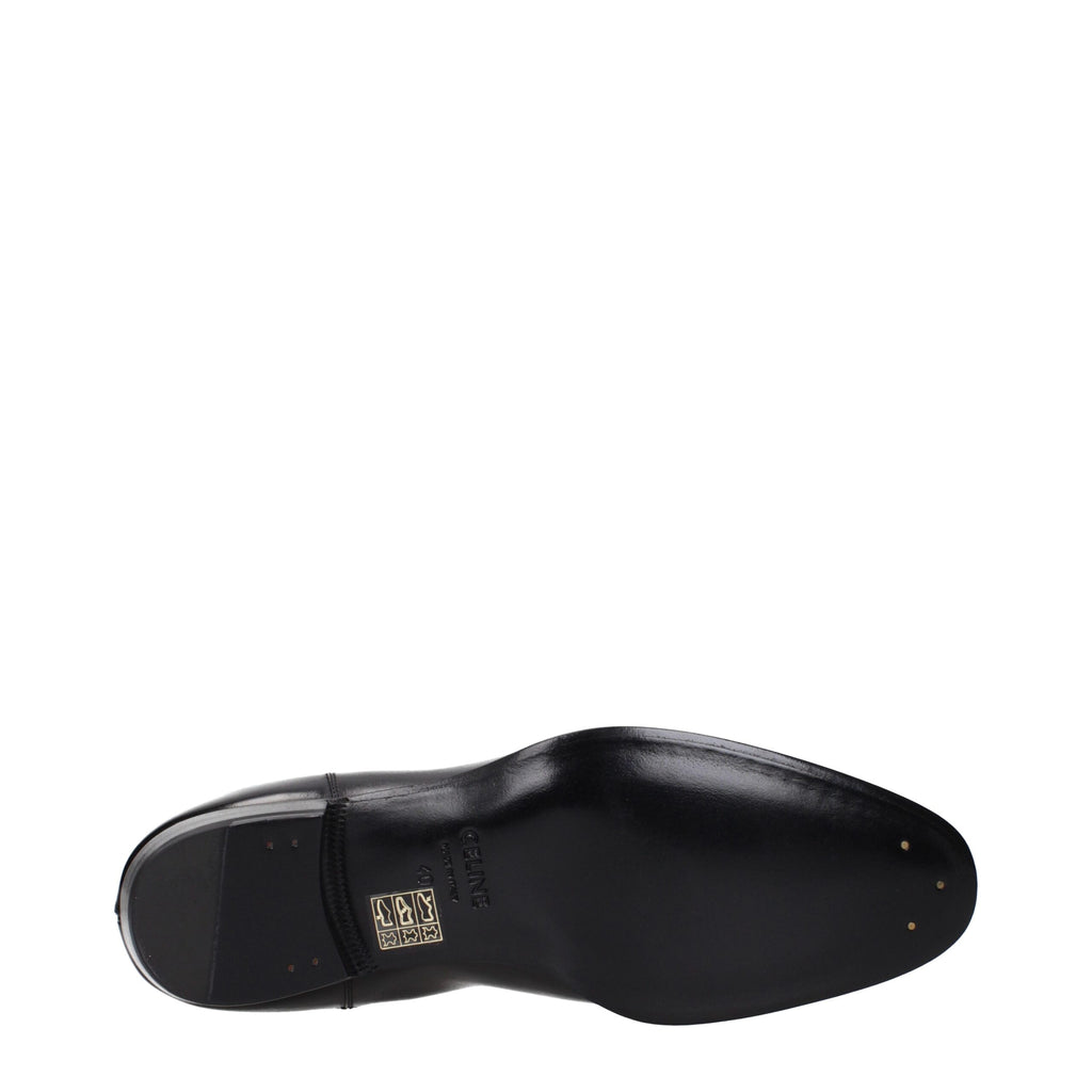 Celine Schwarze Leder-Stiefeletten