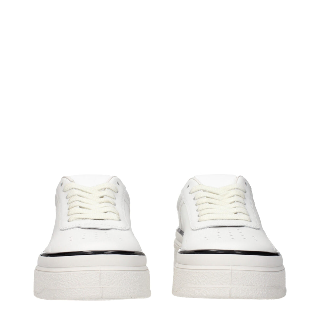 Jil Sander Weiße Leder Plateau-Sneaker