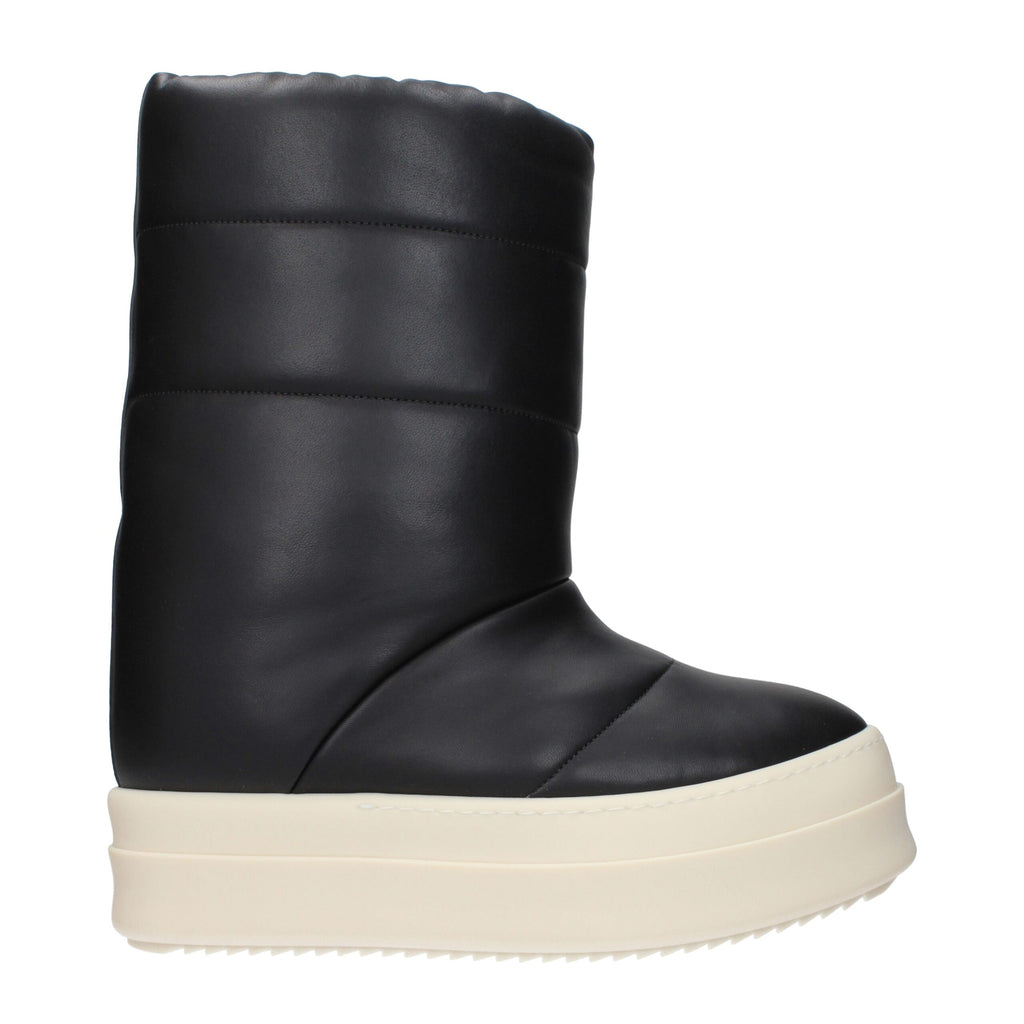 Rick Owens Schwarze Leder-Stiefeletten