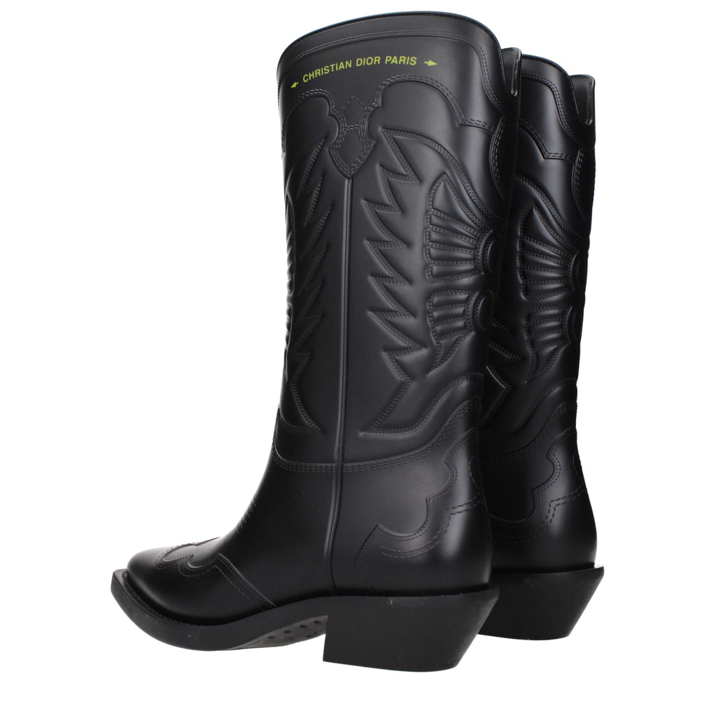 Christian Dior Schwarze Baumwollstiefel