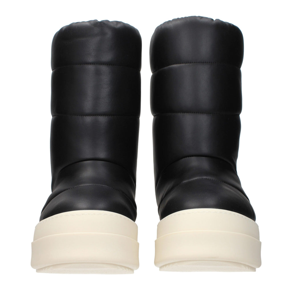 Rick Owens Schwarze Leder-Stiefeletten